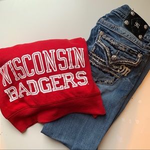VS pink Wisconsin Badgers zip up sweatshirt